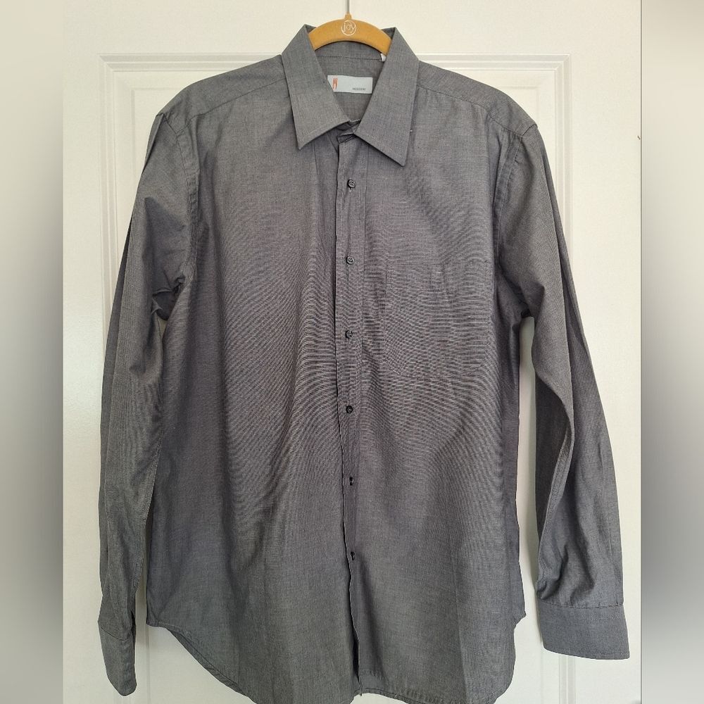 Missoni cotton button shirt charcoal gray long sleeves Size‎ 16.5 42